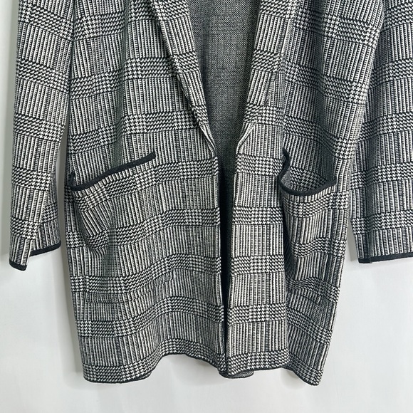 J. Crew Sophie open front glen plaid knit cotton wool pocketed blazer NWT - Picture 4 of 10
